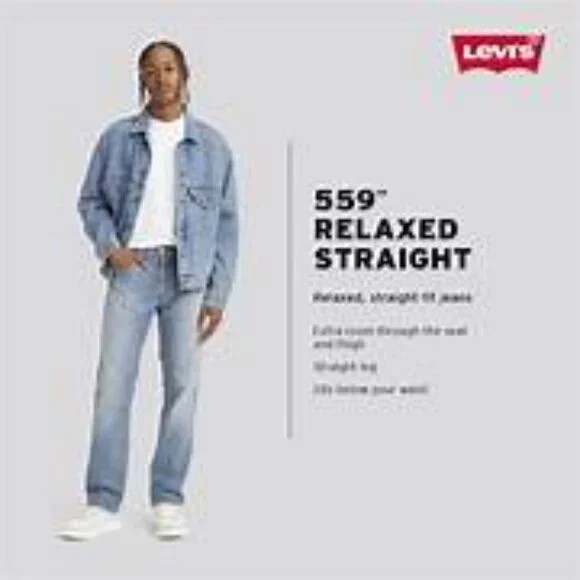 Levi’s® Men's 559™ Relaxed Straight Flex Jeans NWT 36x30 - Picture 3 of 10